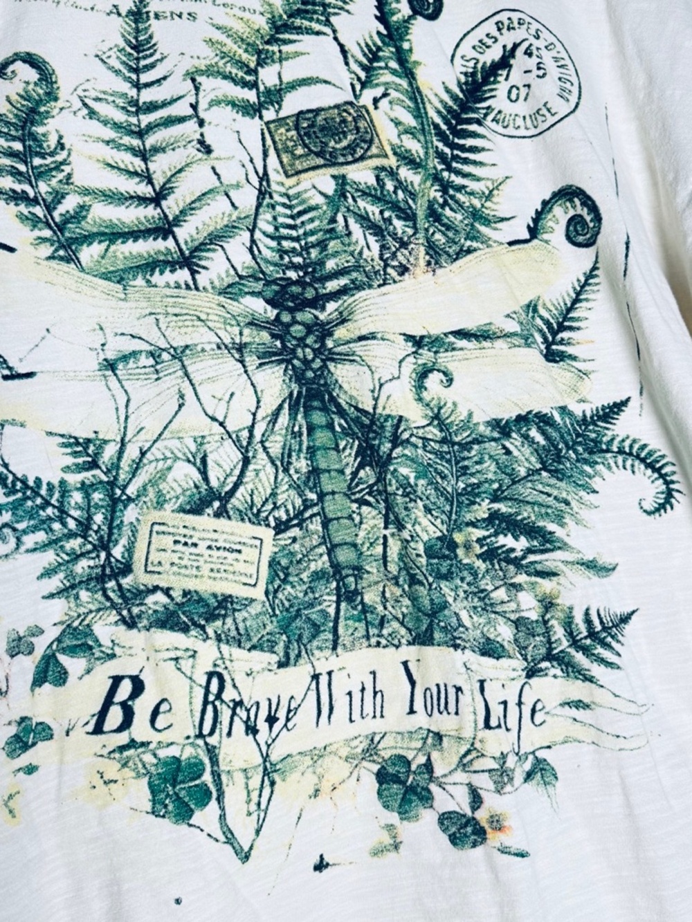Jaded Gyspy Dragonfly and ferns Tee SZ L - Picture 2 of 3